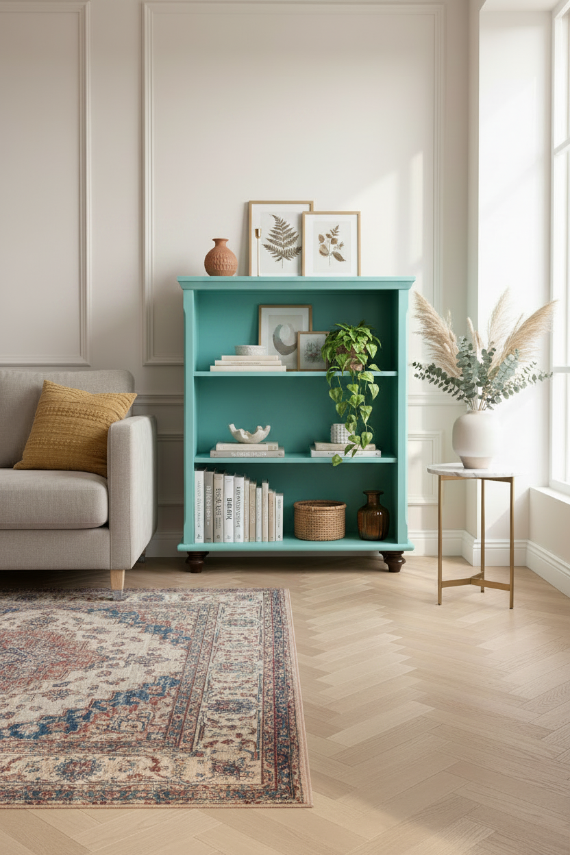 Teal Bookcase Lifestyle
